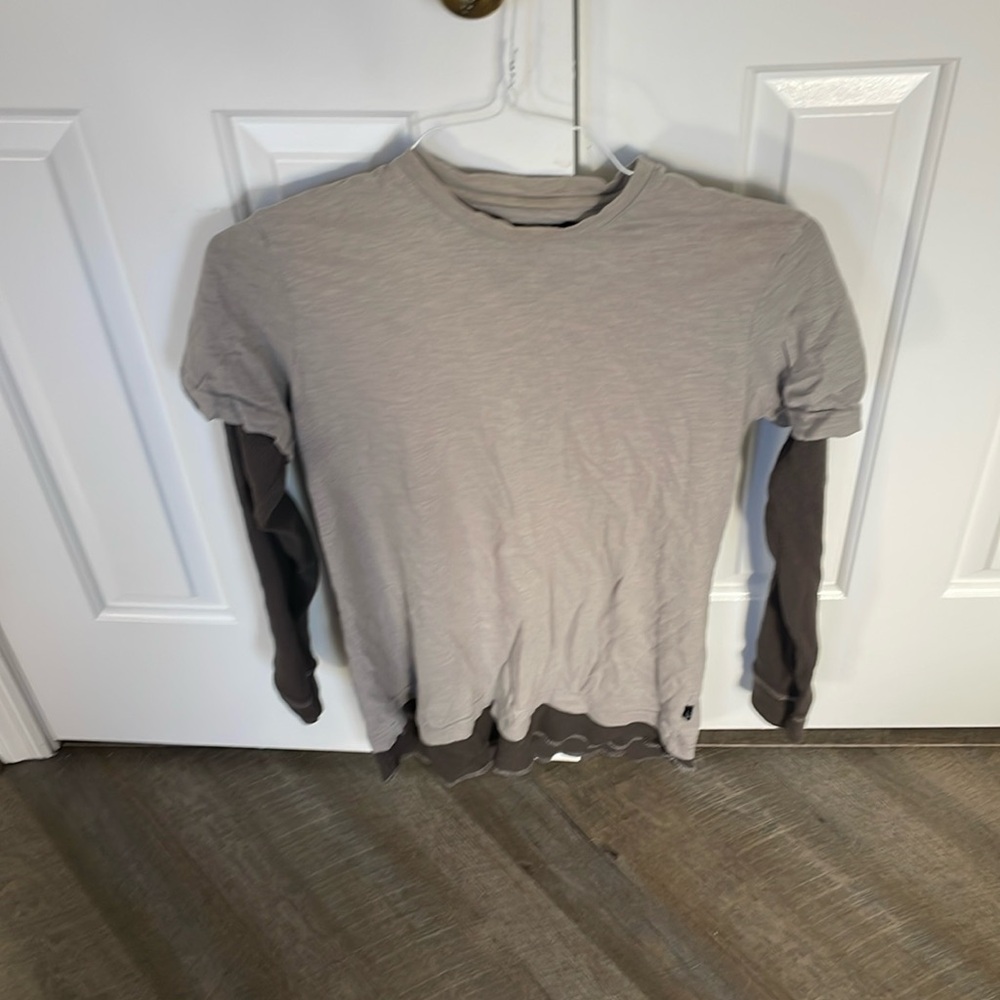 Short sleeve with built in long sleeve waffle shirt
